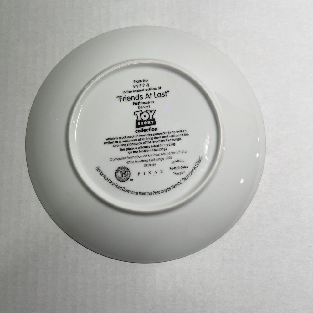Toy Story “Friends at Last” First Issue Bradex Collectible Plate 4739A | Pixar - Picture 5 of 5